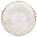 شمع قصدير مزخرف مع 3 فتائل - Suede Blanc 340g/12oz من فولوسبا