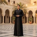 عباية سوداء سراميك بتدخيلة تفته