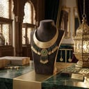 Gold accessory set with some green beads