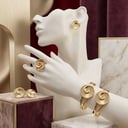 spiral gold accessory set