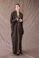 Striped Crepe Silk Brown