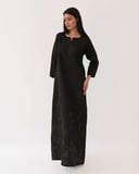Linen Black Brown Embroidered 