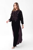 Purple Velvet Silk Embroidered