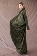 Patterned Crepe Embroidered Olive