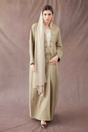 Italian Linen Embroidered Light Olive