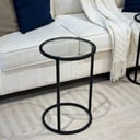 طاولة خدمة زجاج دائرية