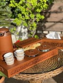 صينية ضيافه قهوه - لون بني