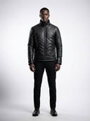 Jacket Leather Balmain Circle badge