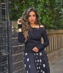Black off shoulder lace top