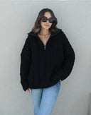 Black Braided Pullover 