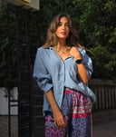 İndigo Blue Linen Shirt