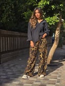 Black Gold Patterned Pants 