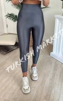 Dark grey metallic leggings 