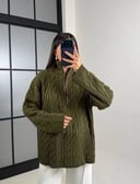 Olive Braided Pullover 