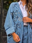 Denim embroidery beaded set
