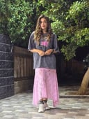 Pink lace skirt 