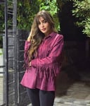 Burgundy Suede Chemise with Fringes