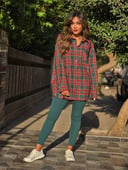 Red with Green Plaid Flannel Chemise 