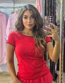 Red Karol cotton tshirt