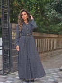 Black maxi polka dress 