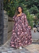 Brown floral dress 