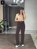 Chocolate Brown Classic Pants Without Belt 