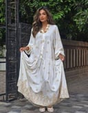 White gold embroidered dress