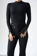 Black top with gold buttons 