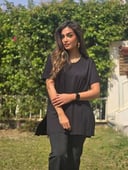 Black basic v yaka viscon tshirt