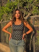 Black polka tops