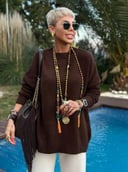 Espresso Brown Basic Pullover 