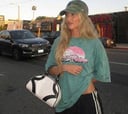 Green  Washed Lazer Cut Tshirt 