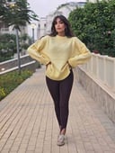 Yellow Oversize Basic Pullover 