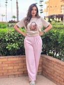 Pink cotton sweatpants 
