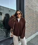 Chocolate Brown Braided Pullover 