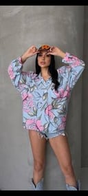 Baby Blue Floral Shirts 