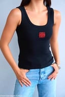 Black Red loewe top