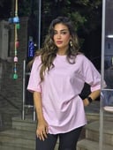 Pink basic tshirt with side slits
