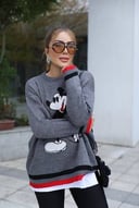 Dark Grey Mickey Pullover 