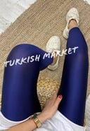 Navy blue metallic leggings