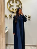 عباية عملية كريب كحلي وسماوي واخضر