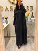 عباية حرير مغسول مطرزة
