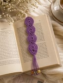 فاصل كتاب كروشيه - بنفسجي غامق