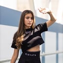 Logo print cropped rib T-shirt