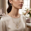 وشاح وحلق ذهبي WS014