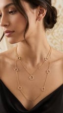 وشاح وحلق ذهبي WS013