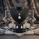 سلسال وحلق فضي SF008