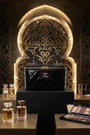 شنطة كتف ويد وسط أسود لامع مسكة جلد CHA