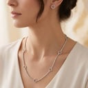 وشاح وحلق فضي WF006