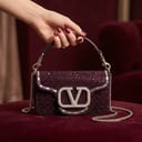 شنطة يد صغيرة سهرة عنابي VAL